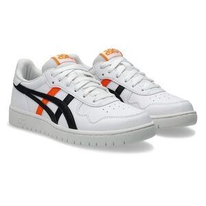 ASICS kIDS  Sneakers in White with Black and Orange Highlights